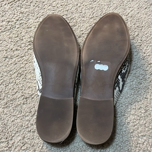 Steve Madden slip on Mule Croc Snake Embossed  8.5 Faux Leather Loafer Tan Black - Picture 12 of 14